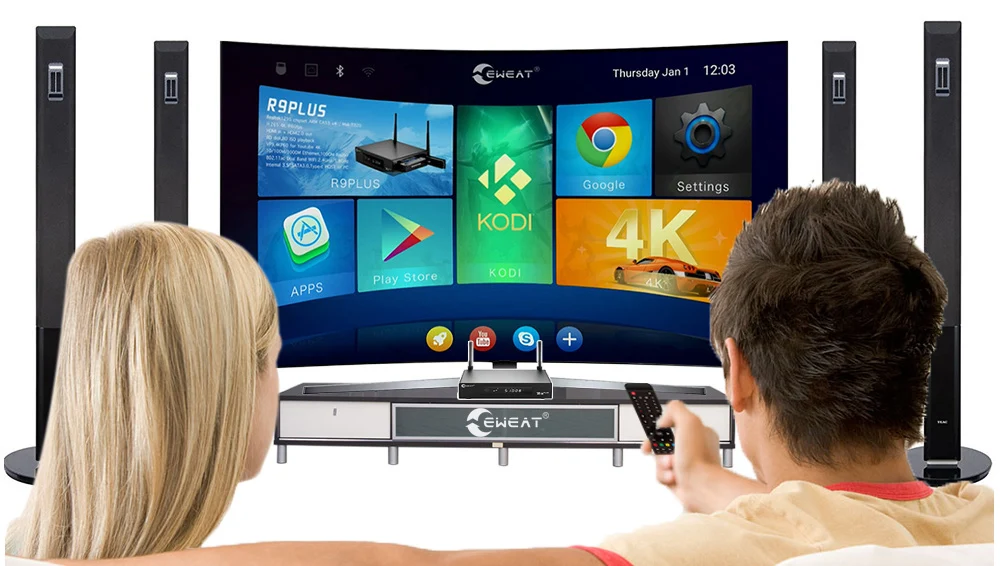 Best Quality EWEAT R9plus Android 6.0 TV BOX +OpenWRT(NAS) Dual System