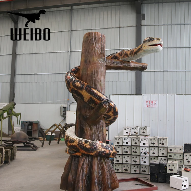 Life size animal silicone rubber animatronic snake statue