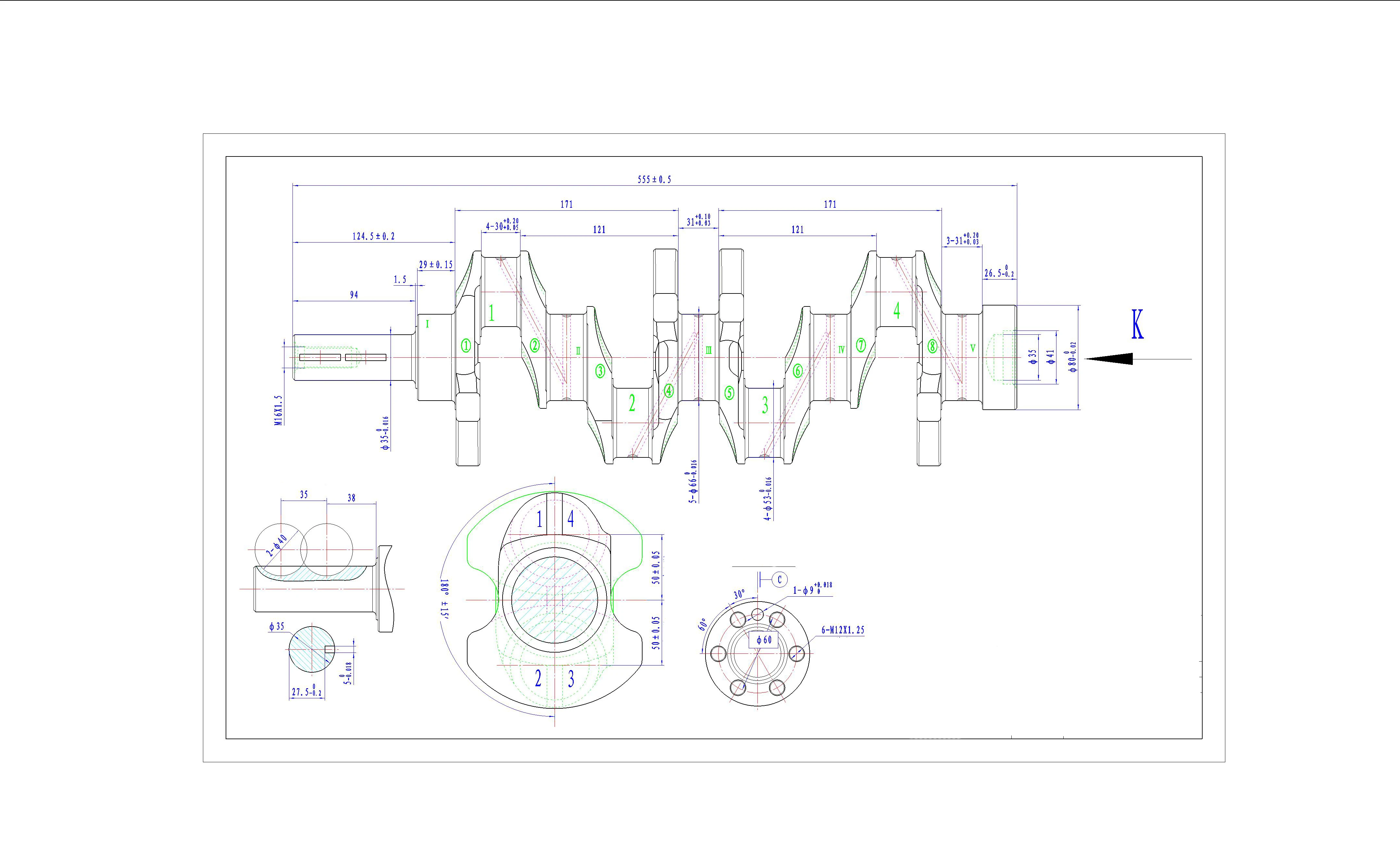 Детали двигателя для HYUNDAI Starex D4BB 23111-42901, литой коленчатый вал