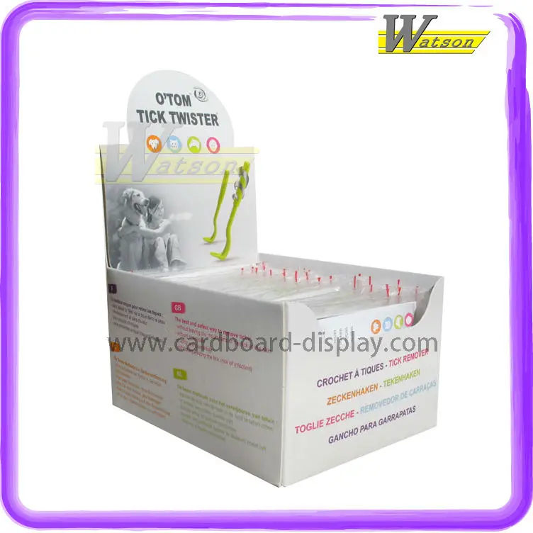 
Point of sales printing display box, cardboard counter top display for tick twister 