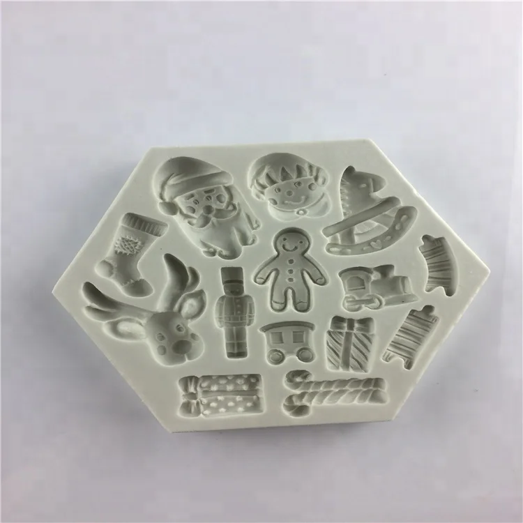 New Item Christmas Theme Cupcake Decoration Silicone Mold