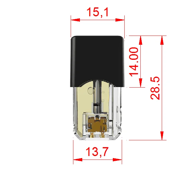 
Replacement Cartridge pods for vape pen E CIgarette Compatible With Juullied Starter Kit fit 