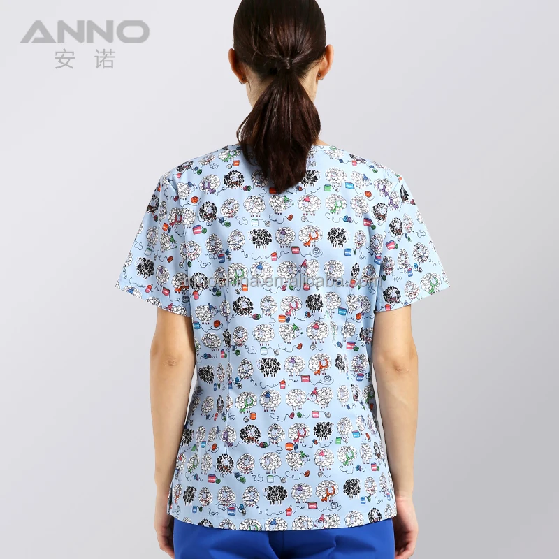 Anno new design funny prints hospital staff uniform surgical nurse scrubs paramedic uniform