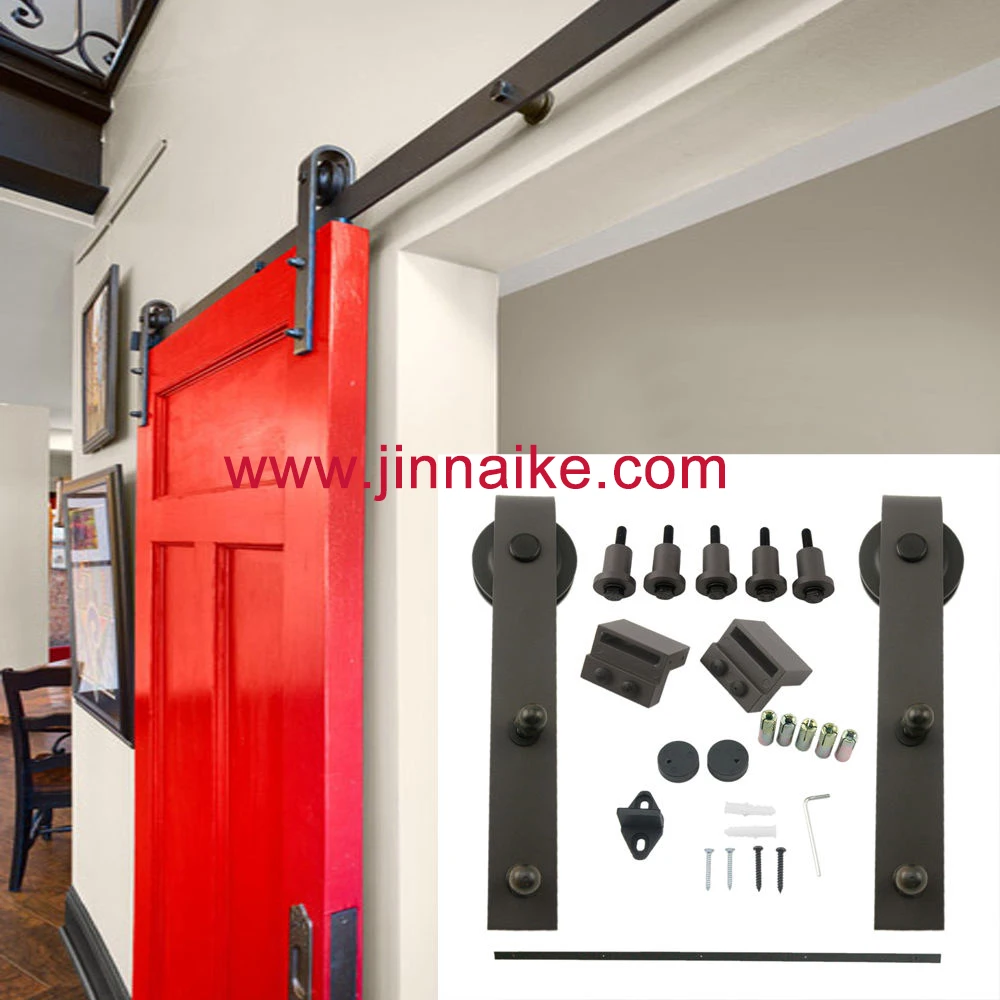 
A set of barn door hardware kits with two sliding door rollers 