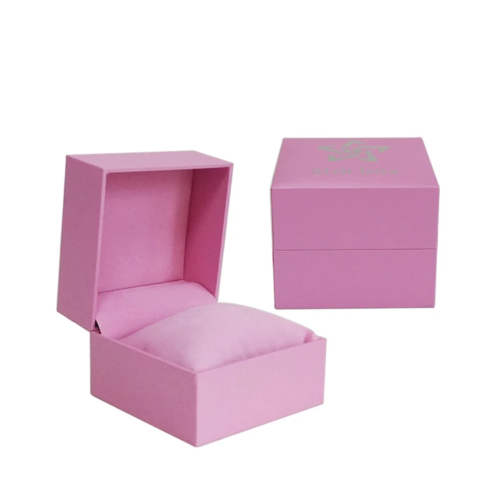 Star box pink color Plastic watch box, paper watch storage box with pillow
