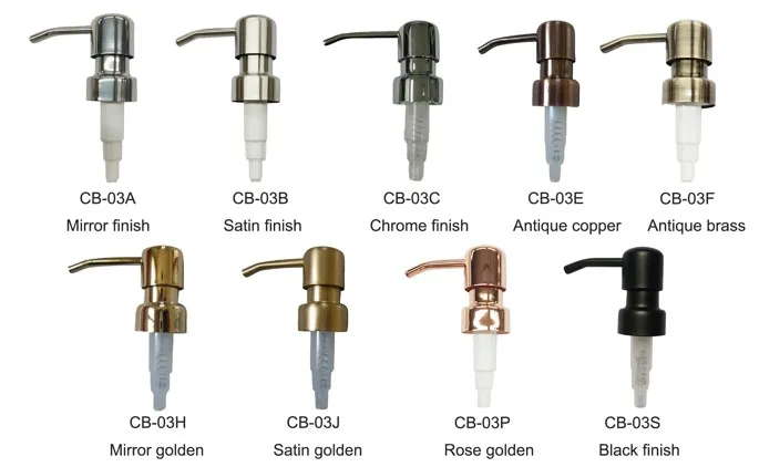 Rose golden finish hand pump liquid soap dispensers for soap pump dispenser