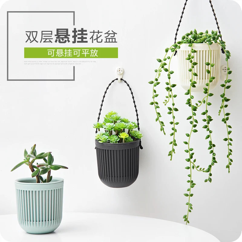 2019 plastic flower pots Small Hanging Mini Flower Pot Plastic Garden for Promotion