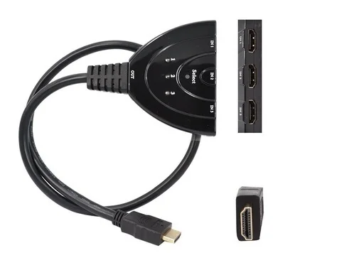 
Splitter 3 Port HD MI Switch Switcher 3 in 1 Out 4K Converter Adapter Cable for XBOX 360 PS3 PS4 LCD HDTV 