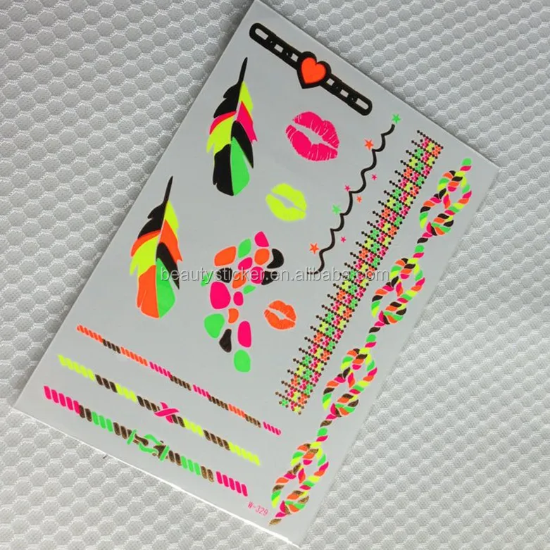 Environmental ink temporary tattoos china tatoo fluorescence body Tattoo Sticker