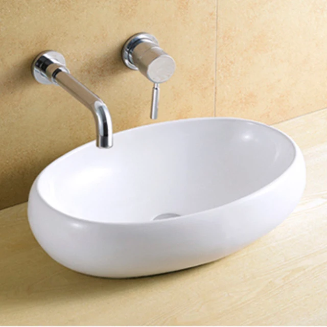 ISO 9001 High Quality Bathroom Sanitary Ware Oval Wash Basin Sink Art Basin Countertop Sinks Ceramic Bathroom Furniture Modern