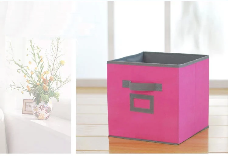 Recycle bamboo home cube drawer storage with logo