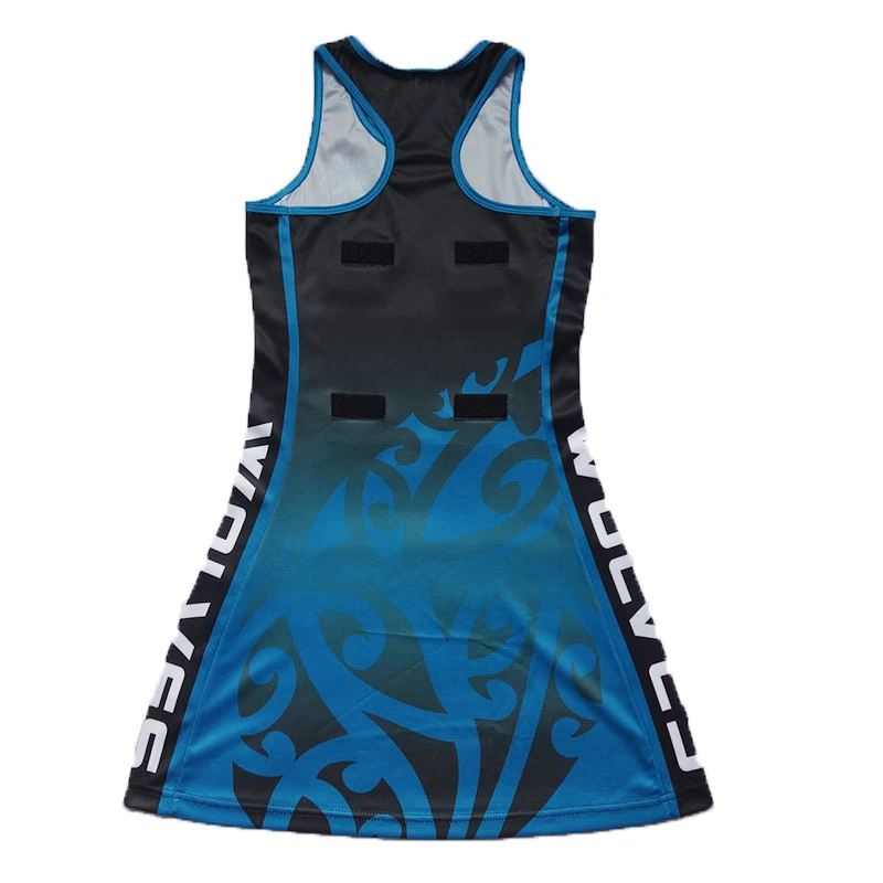 
Custom sublimation slim fit fashion skirts and tops netball uniforms girls with bibs 