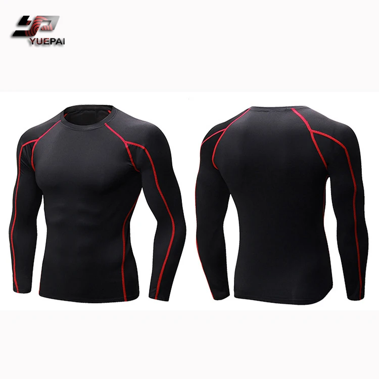 Custom print full long sleeve blank mma rash guard compression shirts men