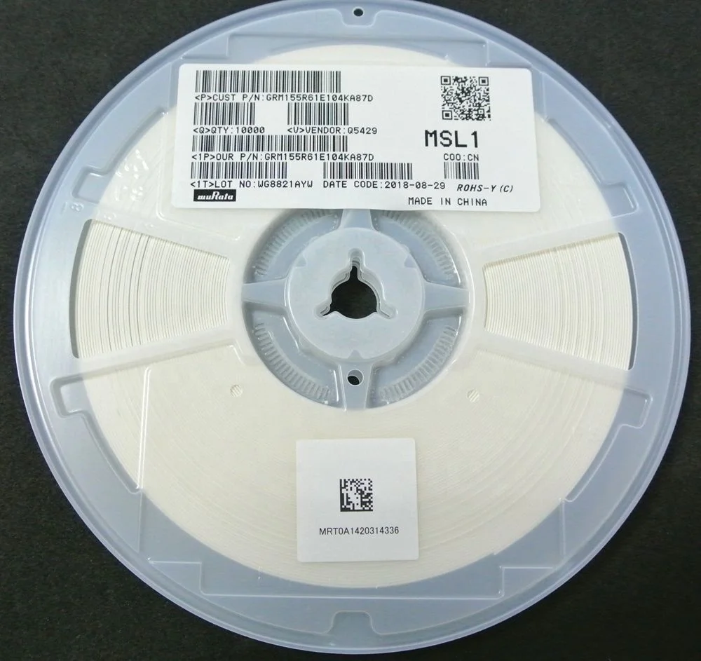 100nF MLCC SMD CERAMIC CAPACITOR 0402 104K 104 K 0.1uF 25V X5R 10% GRM155R61E104KA87D