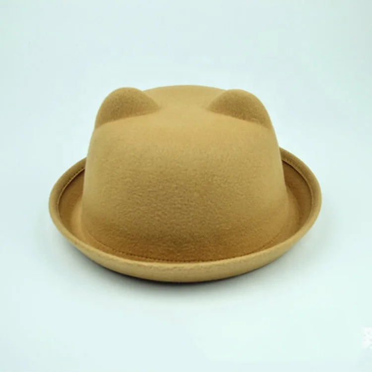 High Quality Child Cute Boys Girls Kids Felt hats Baby Fedora Hat Bowler