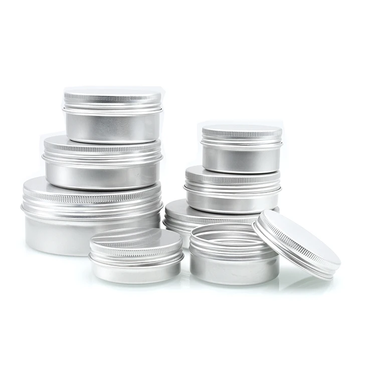 5g 10g 15g 30g 40g 50g 60g 80g silver aluminum jar 30 ml 50 ml aluminum jar container 60ml 80g 100g 120g aluminum jars for food