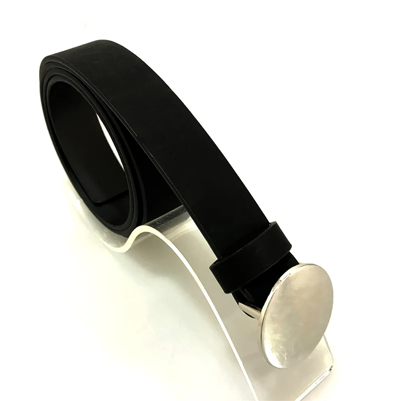 
New design pu leather thin women belt slimming lady belt with sheet metal buckle for dress 