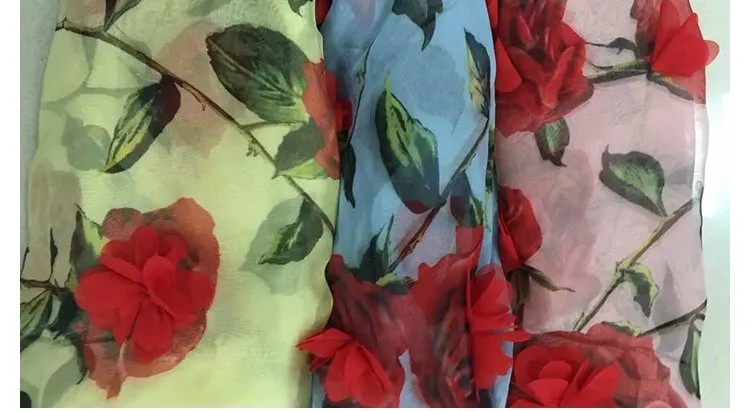 affinity lace trimming 3d trim Chiffon Embroidered Flower Lace Three-Dimensional Rose Fabric