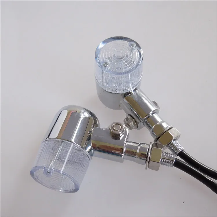 Aluminum Vintage Classic Motorcycle Amber Turn Signals LED Indicators Blinkers Lights CAFE RACER