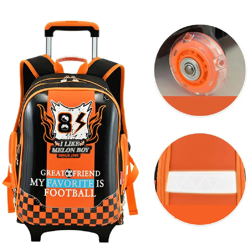 Wholesale Trolley Bag Rolling School Backpack Travel Luggage Bag For Men