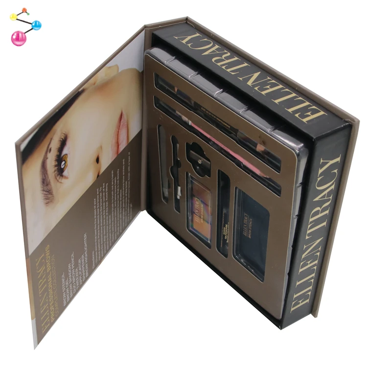 Luxurious Private Label Square Eyelash Vendor Customized Makeup Cosmetic Packaging Eyebrow Pencil Brush Scissors Paper Box