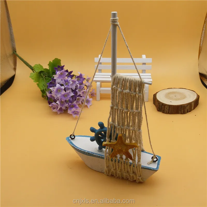 Ocean Canvas Fishing Boat Model Wooden Ship Model for gifts