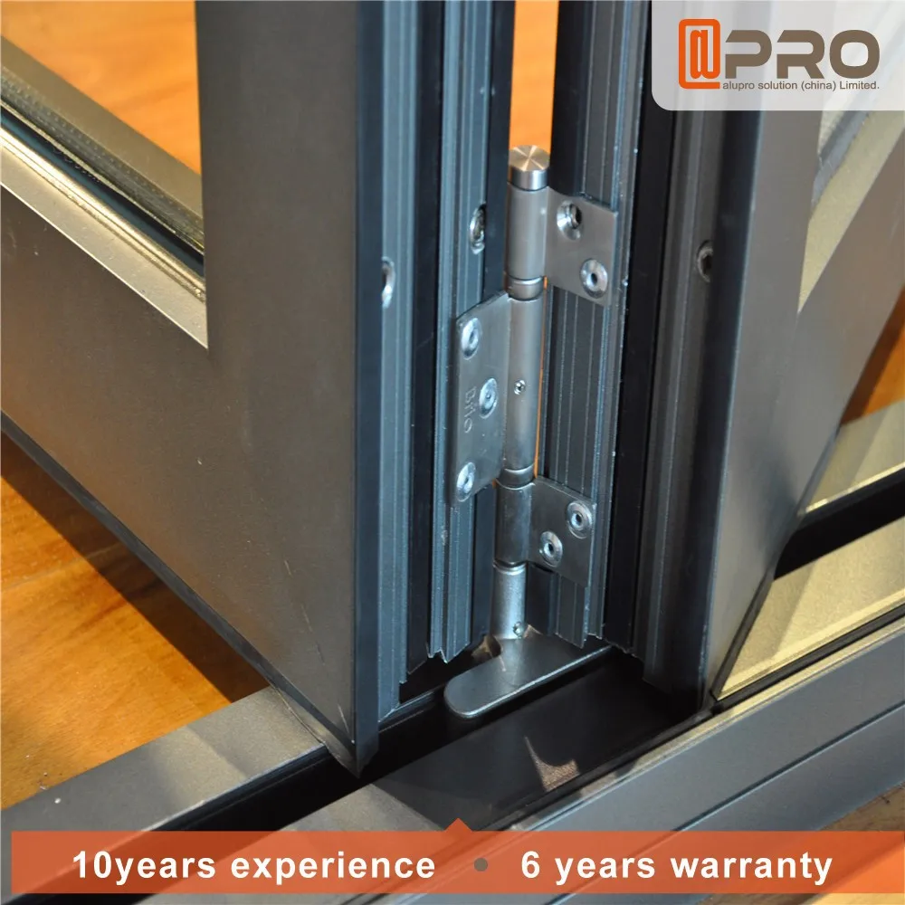 Customized 6 foot panel lowes sliding french exterior bifold door transparent aluminium bi folding door exterior Folding door