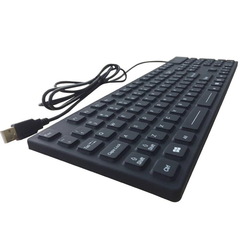 IP68 Waterproof Silicone Keyboard with Hebrew Layout Used in Hospital