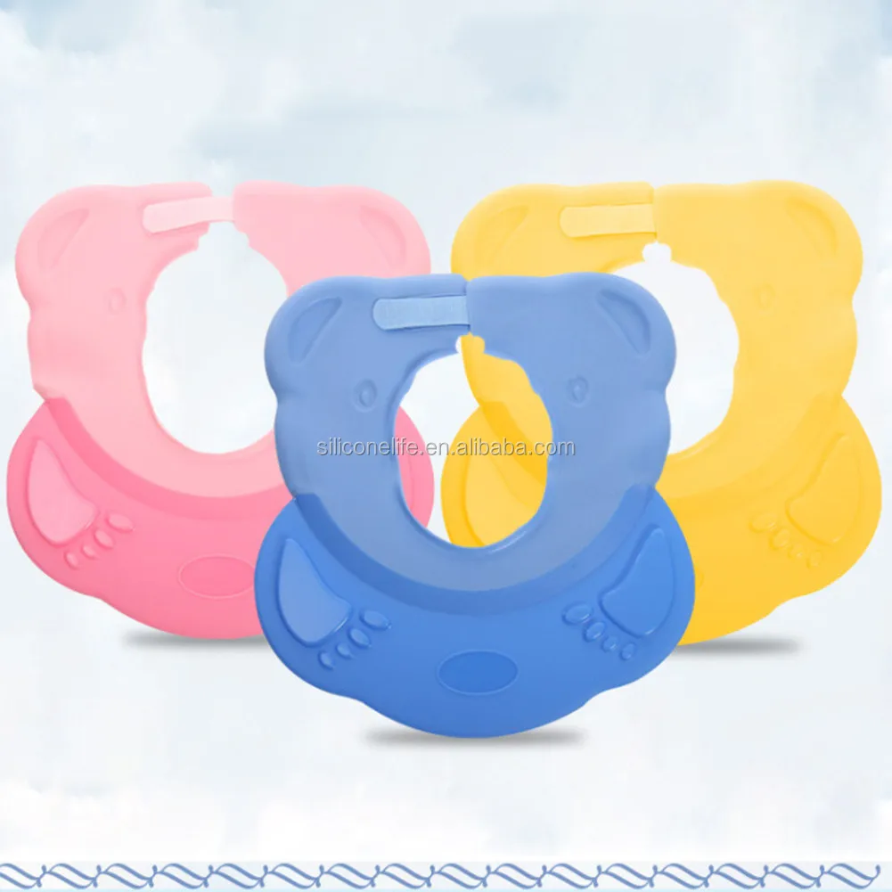 New Silicone Baby Shower Cap Adjustable Shampoo Bathing Hair Wash Shield Hat For Babies