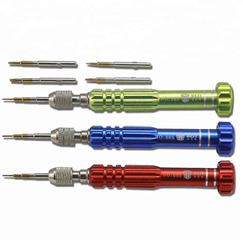 BST-665 5 в 1 для мобильного телефона Cr-V стальные ремонтные разборные инструменты мини отвертка Магнитный Отвертка torx Набор ремонтных инструментов