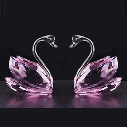 2021 new design super size pink crystal swan for wedding decoration