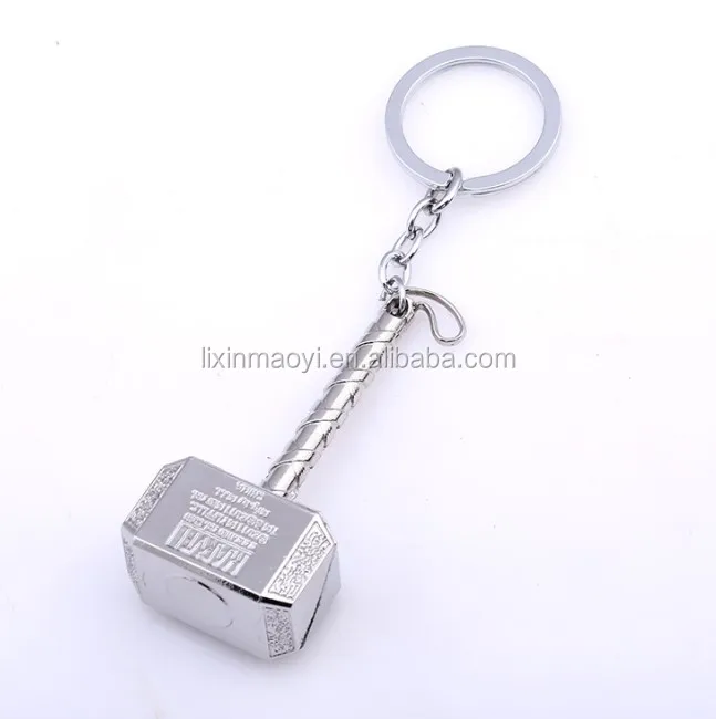 Wholesales Dongguan Factory 925 Silver Color Thor Hammer Making Machine Keychain Metal