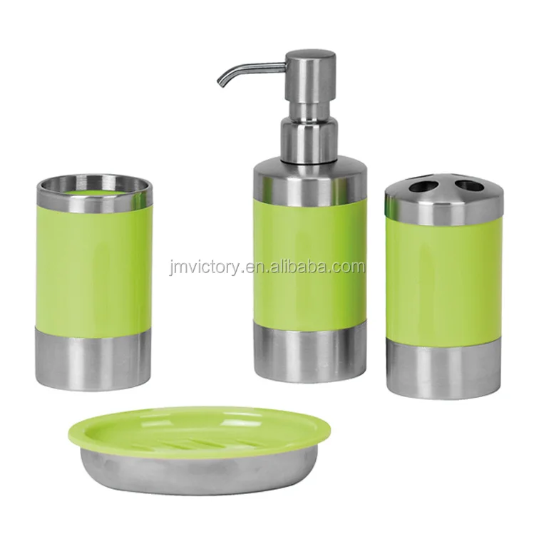 
Wholesale Hotel Bath Set Bathroom Accessories Green Bathroom Decoration Set 