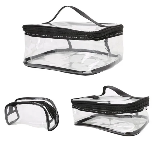 Very popular transparent PVC various trim backpack cosmetic bag for supermarket