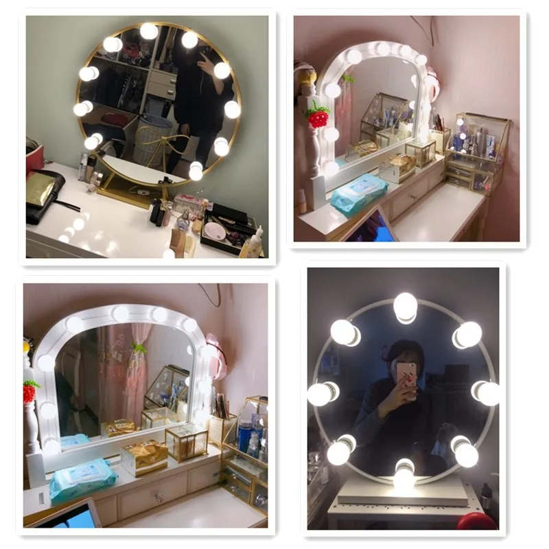 
Hollywood Super Star Style Makeup Mirror Vanity LED Light Bulbs Kit with USB Cable Power Supply 
