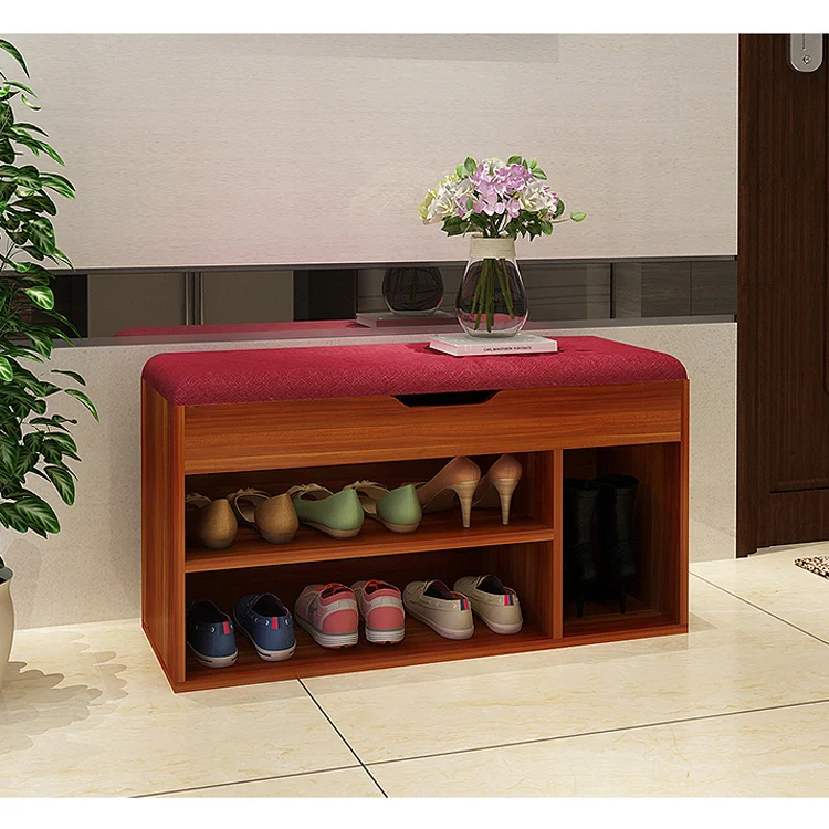 Top-Rated comfortable cushion particle board shoe rack bench with seat