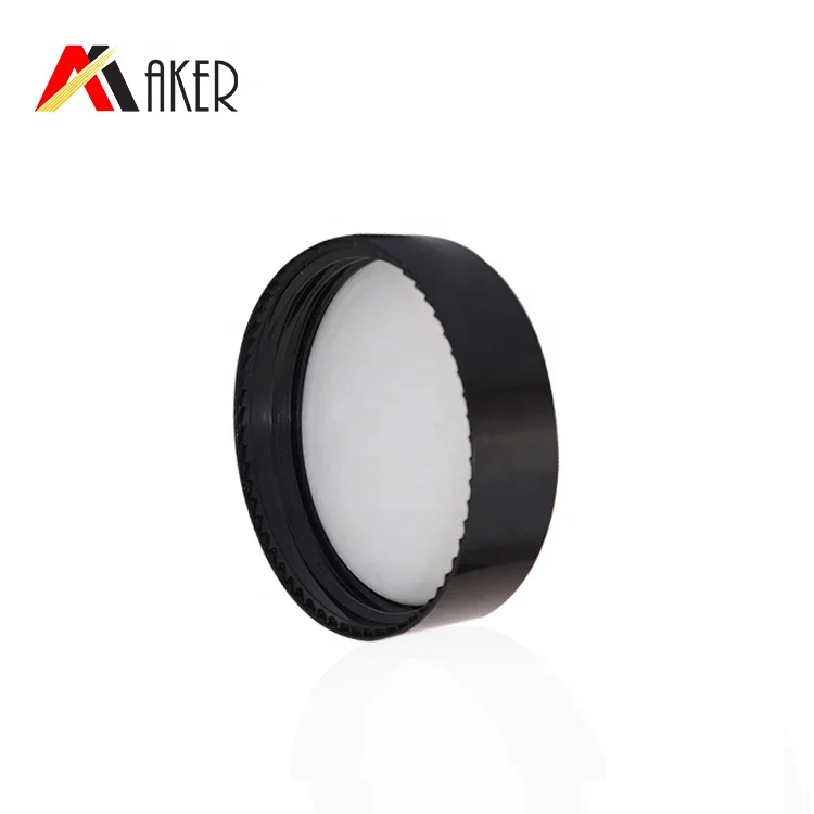 Hot selling Factory supply PP black 42mm plastic jars screw with white PE inner lid