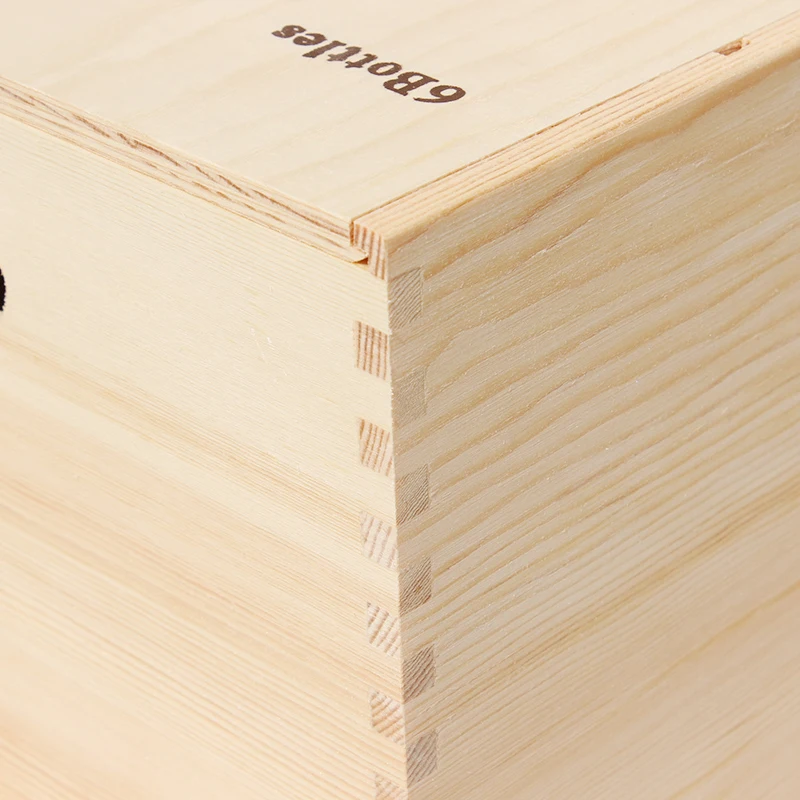 Wholesale high quality custom 6 bottle wooden wine box