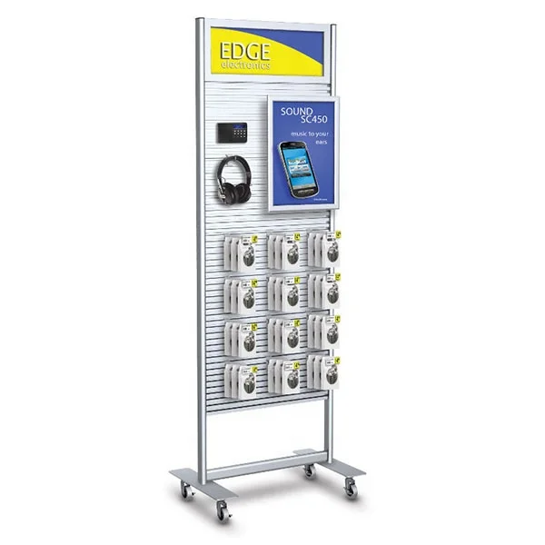 portable slatwall stand with header