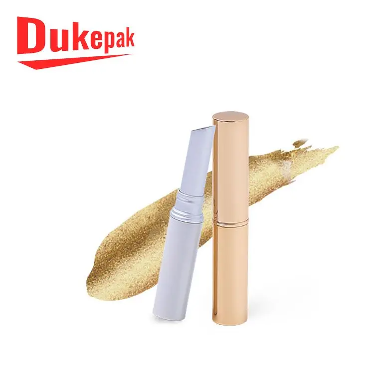 Low MOQ empty gold silver aluminum slim lipstick tube