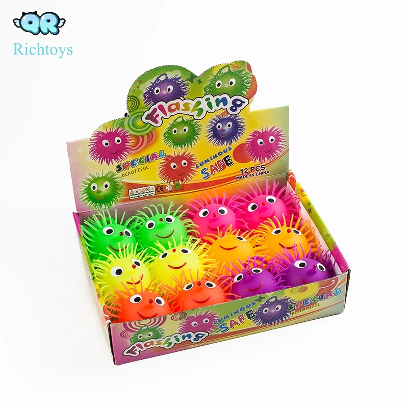 Assorted Colors Novelty light up yoyo Puffer Balls with Eyes