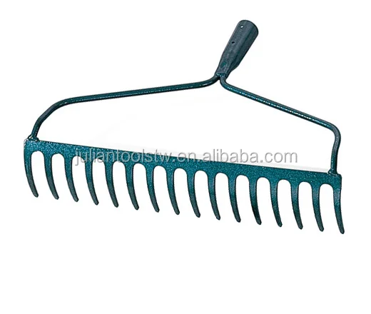 
(PC-DF1622R) 22 TINES IRON STEEL WOOD HANDLE GARDEN LAWN RAKE 