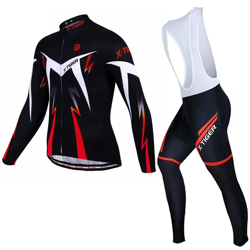 
X-Tiger Winter Cycling Jersey Set Long Sleeve Racing Bike Clothes Thermal Fleece MTB Bicycle Keep Warm Cycling Clothing 