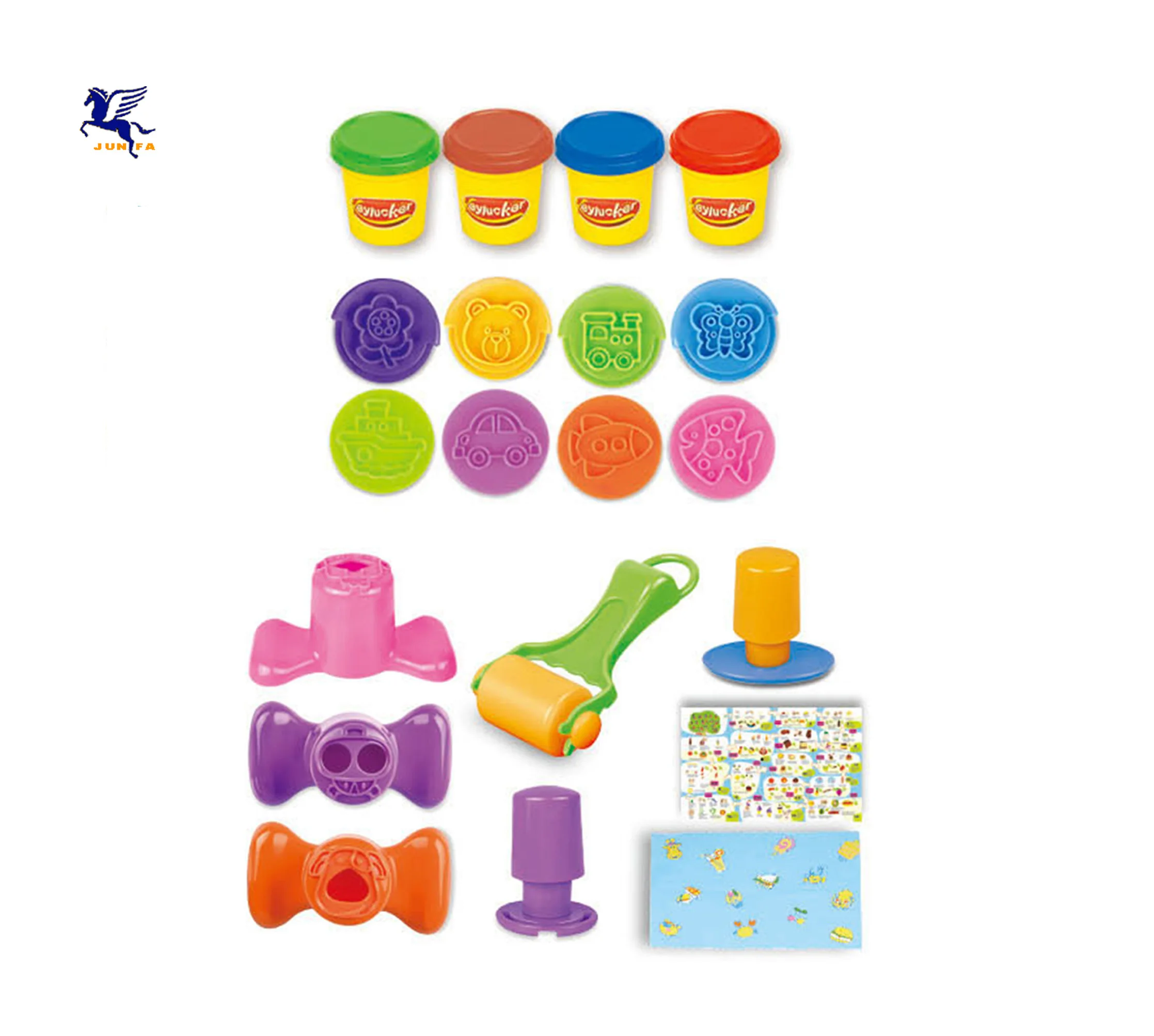 
DIY cartoon color clay plasticine play set children education dough toys 