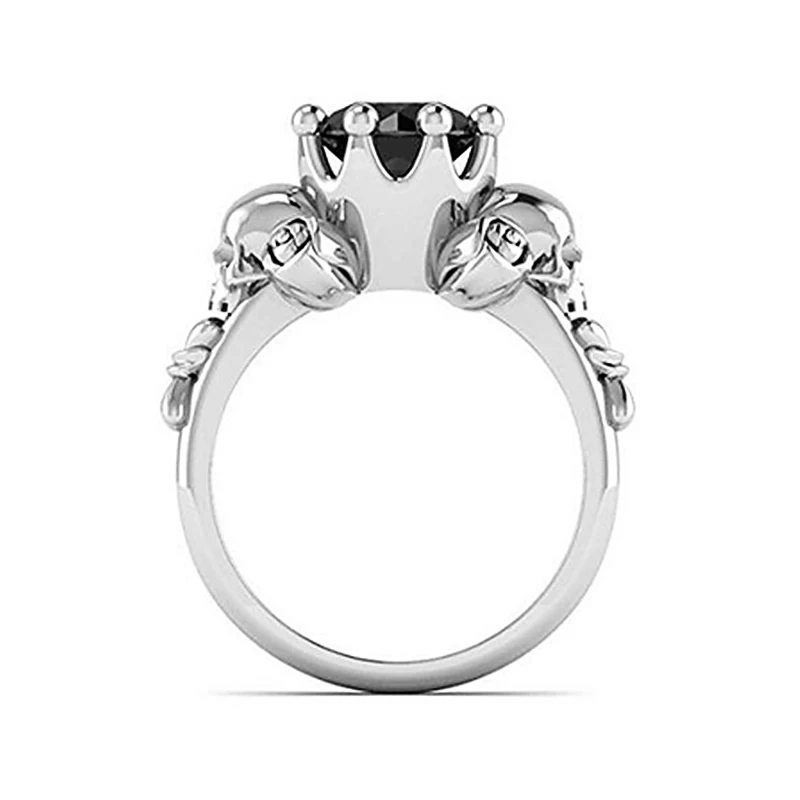 
Fashion design black stone diamond ring set wedding engagement zircon ring 