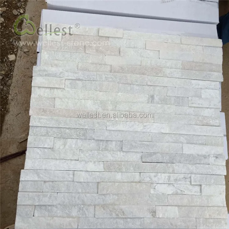 white sandstone natural split ledge culture stone cladding for exterior feature garden retaining wall and water fall
