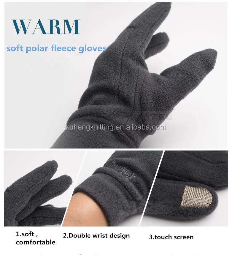Men winter touch screen gloves warm polar fleece gloves