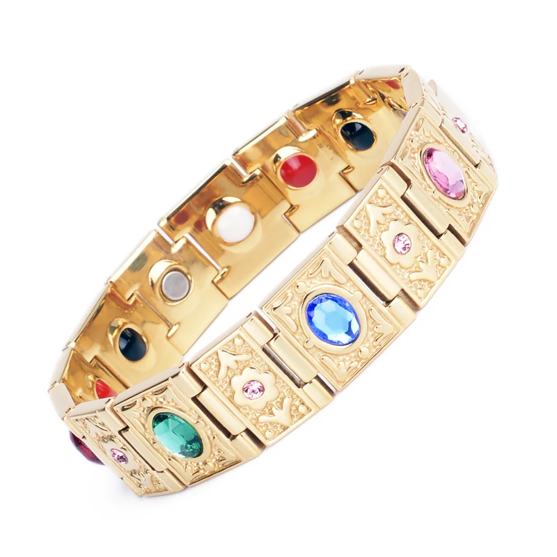Wholesale health Magnetic Bracelet Crystal Stainless Steel Jewelry Bio Magnetic Bracelet