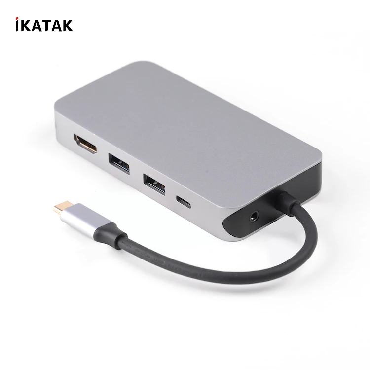 
10 in 1 High Quality 4K HDMI VGA Ethernet PD Charging USB3.0 Multi Docking USB C Hub Adapter 