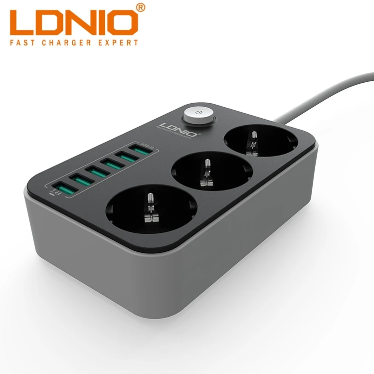 6 USB-портов и 3 евророзетки, проводная плата, Европейская розетка, удлинитель питания